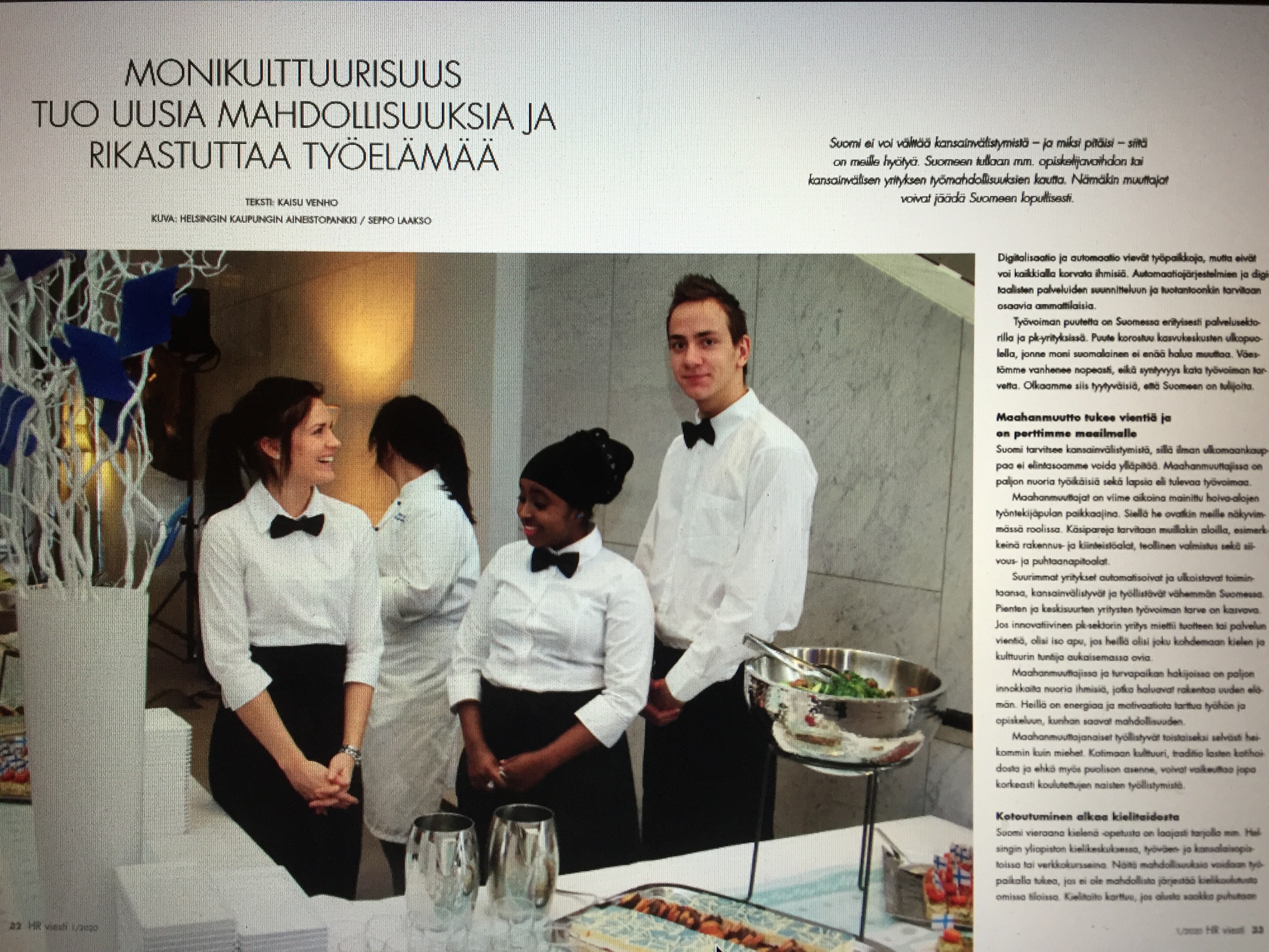 HR-viesti 1/2020 - artikkeli monikulttuurisuudesta työelämässä